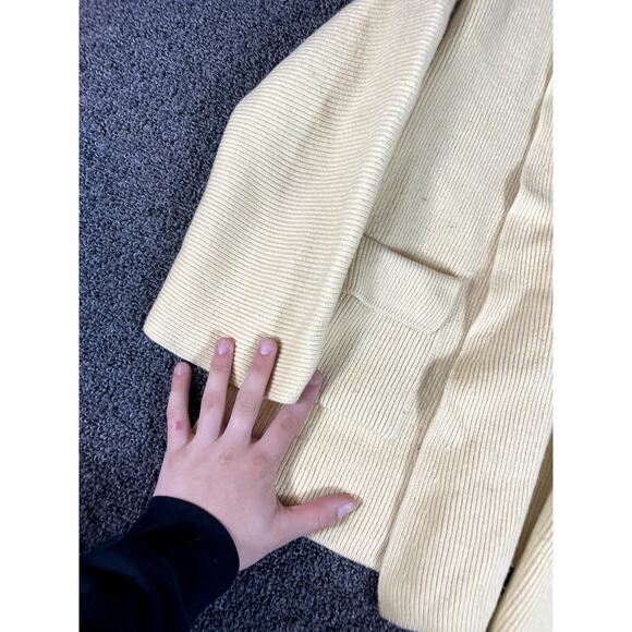 Vintage Escada Margaretha Ley Ribbed Open Front Wool Cardigan Womens 40 Yellow - Picture 16 of 16